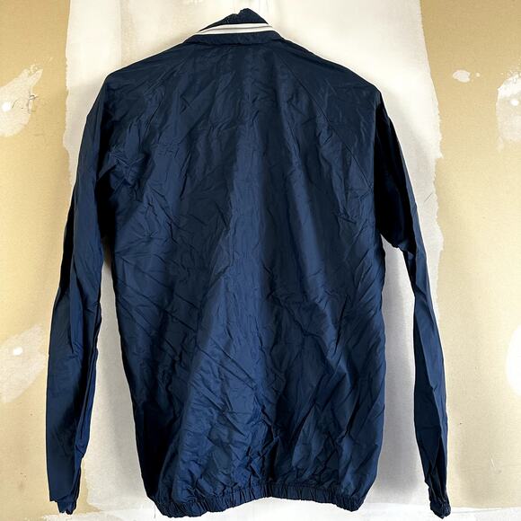 Vintage Pla-Jac Dunbrooke Windbreaker Tetons 70s 1/4 Zip Hidden Hood Blue S - Picture 6 of 7